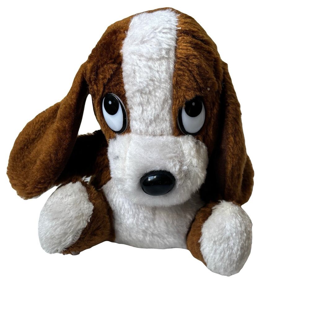 Vintage Giftco Sad 6” Puppy Dog Plush 1983 Basset Hound Brown White Beagle